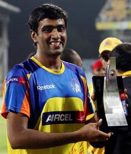 Aswin with trophy